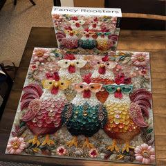 Fancy Roosters Jigsaw Puzzle 1000 Piece