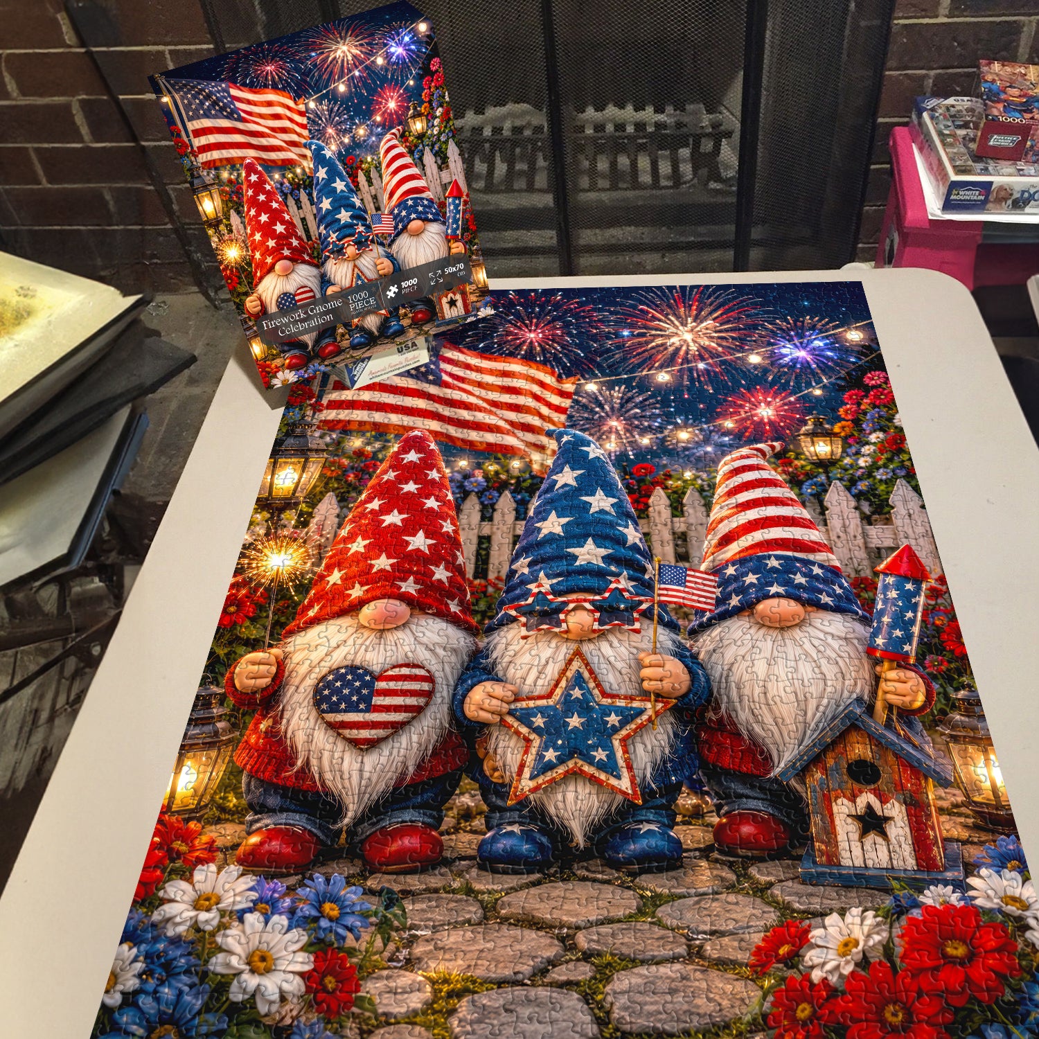 Firework Gnome Celebration Jigsaw Puzzle 1000 Piece