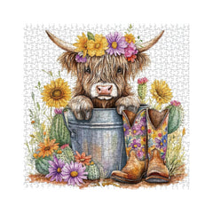 Floral Cow Jigsaw Puzzles 1000 Pieces
