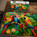 Floral Parrot Jigsaw Puzzle 1000 Pieces