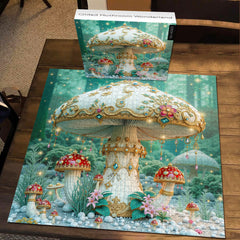 Gilded Mushroom Wonderland Jigsaw Puzzle 1000 Pieces