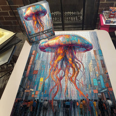 Neon Jellyfish City Jigsaw Puzzles 1000 Pieces
