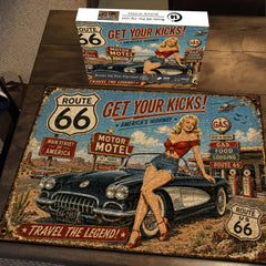Route 66 Pin-Up Girl Jigsaw Puzzle 1000 Pieces