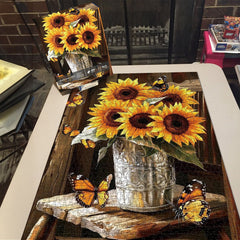 Sonnenblumen-Leuchtpuzzle, 1000 Teile
