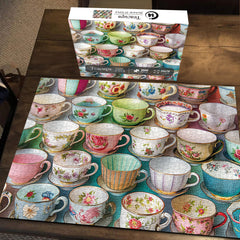 Puzzle en bois de 1000 pièces - Tasses à thé