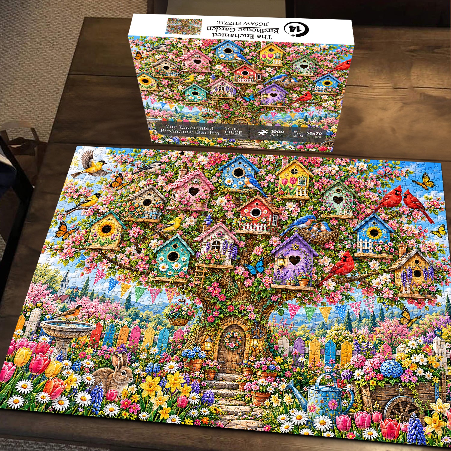 The Enchanted Birdhouse Garden Jigsaw Puzzle 1000 Piece