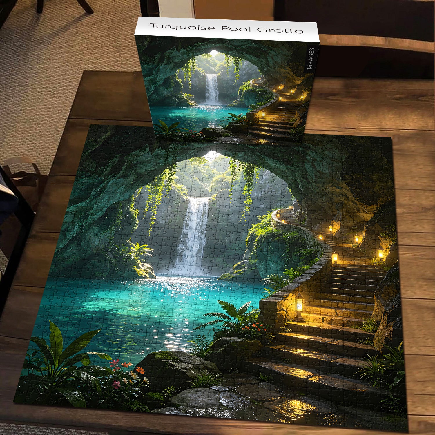 Puzzle de 1000 pièces Grotte de piscine turquoise