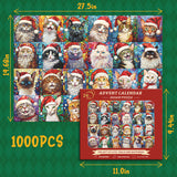 Merry Christmas Cats Advent Calendar Jigsaw Puzzle 1000 Pieces