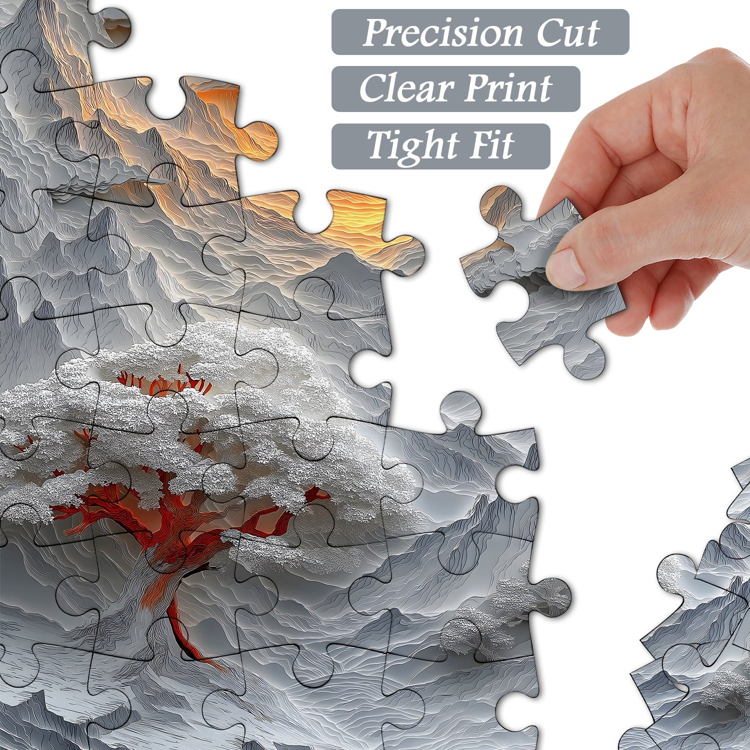 Sunset Paper Mountains Jigsaw Puzzle 1000 Pieces